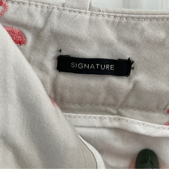 Talbots Cream Pants with Pink Flamingo Embroidery Size 2 - Picture 11 of 12